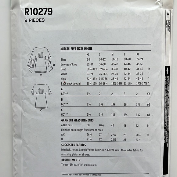 Lot of 5 Easy Sewing Patterns - Unused uncut Sewing pattern some just for knits - Picture 6 of 15